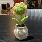 Handmade Crochet Sunflower Gift     Cute Amigurumi Flower In Pot With Quote Sign 