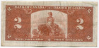 Canada  Bank Of Two Dollar Note 1937 Pick 59c Scarce Type   Lotmay5910