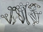 Vintage Surgical Medical Instruments Lot Of 12   scissors  Metal Tongs  Forceps 