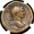 Roman Empire  Trajan  Ad 98-117     Sestertius  The Danube Bridge  Ngc Fine