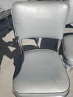 3 Vintage Mcm Gray Virtue Bros Ca Chrome Leg Padded Dinette Chairs Matching Set 