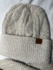 3 Piece Winter Set Beanie  60    X 12    Scarf  Smart Touch Gloves Soft Tan Knit