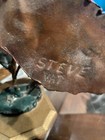 Vintage Brutalist Metal Leaves Flower Sculpture Signed    steve Val    Mcm