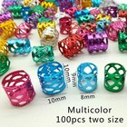 100pcs Two Size Multicolor Aluminum Rings Hair Jewelry Braids Dreadlocks Beads
