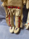 Vintage Pair Native American Plains Indian Handmade Dolls Leather Beads