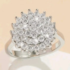 925 Sterling Silver Ring Clear Cubic Zirconia Women Fashion Jewelry Ring Size 7