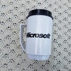 Vtg Microsoft Windows Travel Commuter Mug Plastic Coffee Cup W  Lid