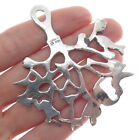 Fratelli Coppini 800 Silver Antique Italy Bird Fish Frog Crescent Pendant