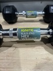 New    2pc Ignite Spri 5 Lb Dumbbell Rubber Coated Hex Dumbbells Weights Pair