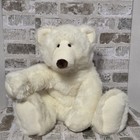Vtg Russ Berrie Flurry The Polar Bear Off White 14  Sitting  Brown Nose  Eyes