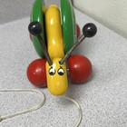 Vintage Kouvalias Children   s Wooden Pull Toy Snail Made In Greece - Wood Toy