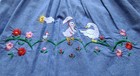       vintage  Dress Girls 5 6 Embroidered Geese Flowers Sun Cottage Core Farm