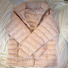 Amazon Essentials Women   s Pink Puffer Jacket L Quilted Full Zip Lined
