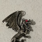Jpi 2000 Pewter Dragon Pendant With Red Eye