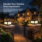 12   Modern Solar Lamp Post Led Pillar Light Outdoor Square Dusk To Dawn Black