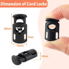 10-pack Spring Cord Locks For Drawstring  Dual-hole Plastic Toggle Stopper