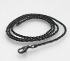 16  Black Rhodium Twisted Rock Sparkle Chain Necklace Real 925 Sterling Silver