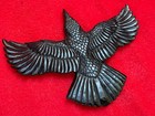 Magical Carved  Jet Giant Flying Raven   Crow Shamanic Power Pendant