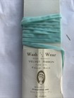 Vintage  1    Turquoise Velvet Ribbon Rayon 3 Yards French Made  202 B40