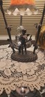 Art Noveau Bronze Fairy cherub Playing Violen Lamp And In Excellent Condition
