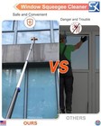 Window Cleaning Squeegee Kit With 5-19ft Telescoping Pole  2-in-1 Tool