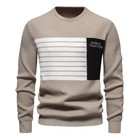 Striped Stitching Long Sleeve Men s Knitwear