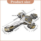 St Benedict Wall Cross 10 25  2-tone Gold Silver Catholic Crucifix Medal Decor N