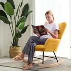 Soarflash Nursery Rocking Chair Teddy Fabric Glider Chair  With High Backrest