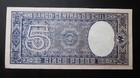Chile 5 Pesos 1947-51 Aunc Rare Banknote Sign  Manuel Trucco  A  Maschke P-110a