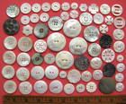 Vintage Antique Buttons Mop Shell 65 Pcs Rustic Prim Carved Read Descript  Lot B