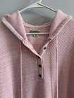 Ruff Hewn Pullover Henley Hoodie Xl Pink Waffle Knit Drawstring Long Sleeve