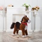 Qaba Kids Ride On Rocking Horse Plush Toy W realistic Sounds And Red Scarf For O