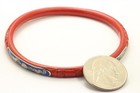 Vintage Chinese Export Carved Cinnabar   Cloisonne Enamel Bangle Bracelet