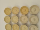 Vintage White Plastic Concave 1 75  Drawer Pulls  Cabinet Knobs  Lot Of 16