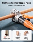 Vevor Copper Pipe Crimper Hydraulic Driven Pro Press Tool With 1 2  3 4  1  Jaws