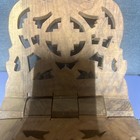 Vintage Carved Teak Wood Folding Stand Book Bible Cookbook Holder Mid Century