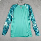 Columbia Fishing Shirt Mens Large Aqua Blue Pfg Terminal Tackle Long Sleeve