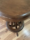 Vintage  Industrial Solid Wood And Iron Stool