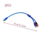 New Rca Y Splitter Audio Jack Cable Adapter 1 Male To 2 Female Connector Blue Us