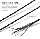 10 Skeins Black Polyester Embroidery Floss Metallic Shimmer Cross Stitch Thread 