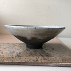 Beautiful Vintage Japanese Ceramic Dark Glazed Tea Bowl - Blue   Grey Glazed