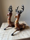 Vintage Celluloid Hard Plastic Reindeer Long Neck Deer Lot Mcm Christmas Decor