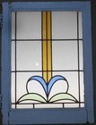 Abstract Pretty Midsize English Leaded Stained Glass Window 20 1 4  X 27 1 4 