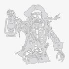 Pirate  4 - Reusable Airbrush Stencil Template