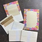 Vintage Cat Floral Stationary Lot Blank Note Cards Stationary Paper   Envelopes