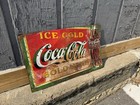 Original 1932 Coca Cola Christmas Bottle Sign Advertising Antique Rare Soda Pop