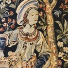 15th Century Lady French Wall Hanging Tapisserie Du Lion Des Flandres 62x48 Cm