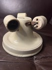 Porcelain Fixture Art Deco Antique Ceiling Flush Vtg Ceramic Usa  l37 3 Socket