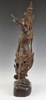 Antique 19th C  Burmese Carved Wooden Dancing Figure 24 
