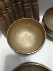 Vtg Brass Tibetan Meditation Singing Bowl Buddha Chakra Healing Sound Set Of 7 